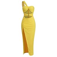 HOT Fashionista Whilst Contouring Maxi Dress S Yellow