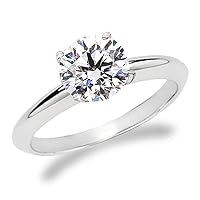 2 Carat Laser Inscribed IGI Certified Round Cut Lab Grown Diamond 14K White, Yellow Gold, Platinum Solitaire Engagement Ring (G-H Color, VS1-VS2 Clarity)