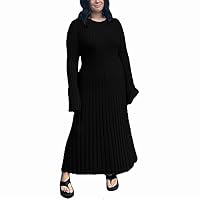 Women Casual Knit Maxi Dress Long Sleeve Sexy V Neck Ribbed Backless Bodycon Midi Long Dress