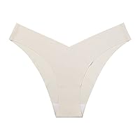 Women Seamless Thongs No Show Panties V-waisted Stretch Breathable Sexy Thong Underwear Low Rise Bikini Briefs