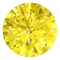 CERTIFIED 3.4 MM / 0.16 Cts. Natural Loose Diamonds, Fancy Yellow Color Round Brilliant Cut VVS1-VVS2 Clarity 100% Real Diamonds by IndiGems