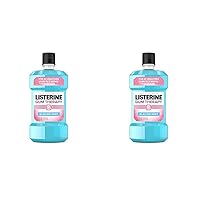 Listerine Gum Therapy Antiplaque & Anti-Gingivitis Mouthwash, Oral Rinse to Help Reverse Signs of Early Gingivitis Like Bleeding Gums, ADA Accepted, Glacier Mint, 1 L (Pack of 2)