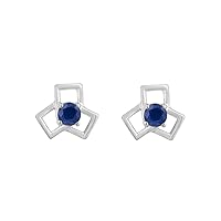925 Sterling Silver 0.967 Carat Ruby Gemstone Stud Earrings for Women