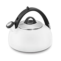 Cuisinart CTK-EOS2W Peak 2-Quart Teakettle, Make 2-Quarts of Boiling Water in this Classic Tea Kettle, Whistle Sound to Signal Water is Ready, White