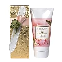 Camille Beckman Romantic Manicure Gift Set, Glycerine Rosewater, Glycerine Hand Therapy 6 oz, Premium Crystal Nail File