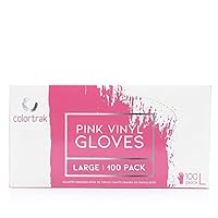 Colortrak Pink Disposable Powder Free Vinyl Gloves, Single-Use, Latex-Free