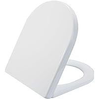 SADALAK Soft Close Quick Release Toilet Seat Elongated- Heavy Duty Adjustable Stainless Hinges, D/U Shape Toilet Seats Cover for Easy Cleaning & Simple Top Fixing - White Toilet Lid