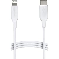Amazon Basics USB-C to Lightning ABS Charger Cable, MFi Certified Charger for Apple iPhone 14 13 12 11 X Xs Pro, Pro Max, Plus, iPad, 3 Foot, White