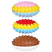 Pop Rugby Fidget Toy Ball 3D Fingertip Push Bubble Decompression Sensory Rugby Fashion Creative Exercise Children's Hand-Brain Coordination Educational Toy Silicone Ball A