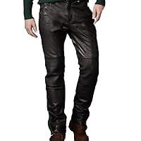 Leather Trens Lambskin Leather Men's Atheletic Black Color Casual, Party Leather Pant LTP87