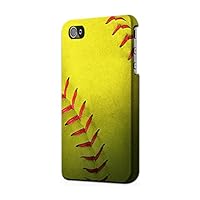 R3031 Yellow Softball Ball Case Cover for iPhone 4 4S