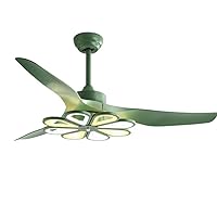 Ceiling Fan with Lights Ceiling Fan with Lights and Remote Control Led Light Fan for Dining Room, Bedroom, Restaurant 3 Fan Speeds/Green