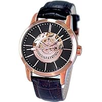 Je Harrison JH-1946PB Men's Watch, Genuine Import Product, Brown, Dial Color - Black, Wristwatch High Speed Rotating Large Temp