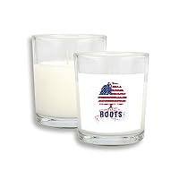 American Flag Root Faly White Candles Glass Scented Incense Wax