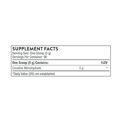 Thorne Creatine - Creatine Monohydrate, Amino Acid Powder - Support Muscles, Cellular Energy and Cognitive Function - Gluten-Free, Keto - NSF Certified for Sport - 16 Oz - 90 Servings