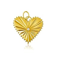 Beautiful Heart 925 Sterling Silver Diamond Charm Pendant,Designer Heart Silver Diamond Charm Pendant,Handmade Pendant Jewelry