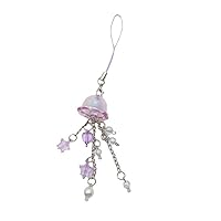 Jellyfish Phone Charms Aesthetic Y2K Cell Phone Charm Cute Strap Accessories with Star and Heart for Phone Bag Keychain Camera Pendants Decor (Purple)