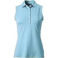 Greg Norman Women's Freedom Pique Sleeveless Golf Polo Light Blue S