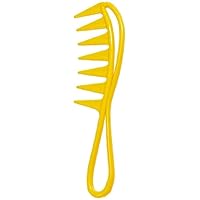 Wide Toothed Comb Plastic Curl Hair Detangler Comb Scalp Massager Hairstyling Tool Yellow Durable and Nice