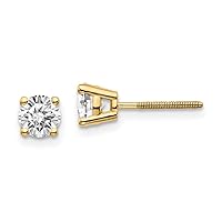 14k Yellow Gold .85ct. SI3 G-I Diamond Thread on/off Stud Earrings Fine Jewelry For Women