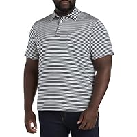 Harbor Bay by DXL Men's Big and Tall Small Striped Polo Shirt