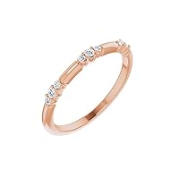14ct Rose Gold Diamond I1 G h 0.1 Weight Carat Polished 1/10 Weight Carat Diamond Stackable Ring Size N 1/2 Jewelry for Women