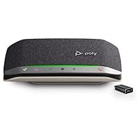 Poly - Sync 20+ Bluetooth Speakerphone (Plantronics) - Personal Portable Speakerphone - USB-C Bluetooth Adapter - Connect to Your PC/Mac/Cell Phone - Works with Teams (Certified), Zoom & More