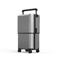 3-in-1 Hardside Expandable Carry On Luggage, Suitcase with Spinner Wheels, Airline Approved Travel Luggage with PC Hardshell & TSA Lock, 3 Sizes Adjustable 16''/22''/26'' (Silver)