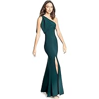 Women's Mermaid Formal Evening Dress with Bow Elegant Bodycon One Shoulder Party Wear Gown with Slit