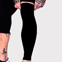 Ink Armor Premium Full Leg Tattoo Cover Up Sleeve - No Slip Gripper - U.S. Made - Black - ML (single leg tattoo cover up sleeve)