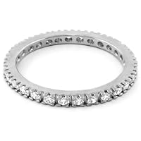 Lauren G. Adams Rhodium-Plated Eternity Band Ring with Clear CZ
