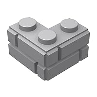 Classic Light Gray Bricks Bulk,100 Pcs Masonry Profile Bricks, Light Gray Wall Bricks Blocks, Compatible with Lego Parts and Pieces: Light Gray 1x2 Corner Wall Bricks