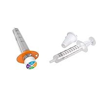 EZY DOSE Kids Baby Oral Syringe & Dispenser, True Easy Design, Color Coded, 10 mL/2 TSP with Bottle Adapter, 10 mL/2 TSP, Clear