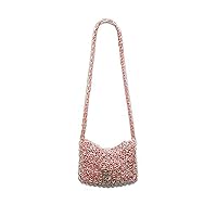 NOVICA Artisan Handmade Soda Poptop Shoulder Bag Long Pink Metallic Tops Brazil Handbags Purse Patterned Upcycled Quartz Eco Friendly 'Shimmery Morn' (long)