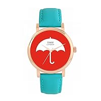 White Umbrella Watch 38mm Case 3atm Water Resistant Custom Designed Quartz Movement Luxury Fashionable