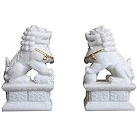 CHUNCIN - Chinese Feng Shui Fu Foo Dogs Decor Pair Statues Attract Wealth and Good Luck Best Gift for Home and Office 0828
