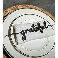 Thanksgiving place cards word thankful blessed gather grateful,Wood Name Place Tag Card, 1 shipped.
