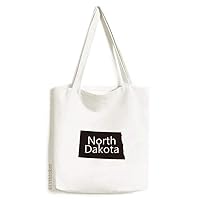 North Dakota America USA 地図 アウトライントート キャンバスバッグ ショッピングサッチェル カジュアルハンドバッグ