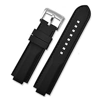 Silicon Watchband for Tudor PELAGOS Series 25500TN 25600TN Black Waterproof Rubber 22mm Dedicated Lug Watch Belt (Color : Black Black line, Size : 22mm)