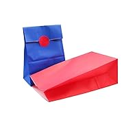 MORANTI Red Blue Party Favor Bags 5.1 X 3.1 X 9.4 Inch Small Party Goody Paper Bags for Wedding Birthday Anniversary Party Gift Bags Snack Candy (Red Blue, 24 CT)