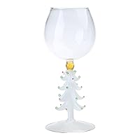 3D Drinking Glass Cup With Christmas Tree Figurine Inside Stemless Glass For Wine Water Milk Goblet-Drinking Glass Cup Christmas Tree Decorated Glass Cup