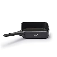 Doshisha Sutto Square Frying Pan, 7.9 x 2.4 inches (20 x 6 cm), Induction Compatible, Gas Fire Compatible, No Lid, Black, Deep Type