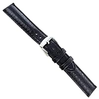 17mm Speidel Black Sport Calf Padded Stitched Genuine Leather Watch Band Regular