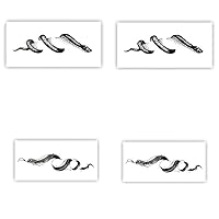 2 PCS Herbal Juice Clavicle Snake Tattoo Sticker Semi-Permanent Waterproof Lasting Personality Flower Arm Tattoo For Men And Women