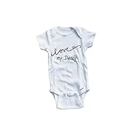 Baby Tee Time Baby Boys' Cursive Heart I Love My Daddy One Piece
