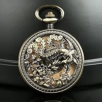 Phoenix Peony Wealthy Noble Lucky Lady Manual Metal Machinery Mother's Day Memorial Day Gift Time Pocket Watch