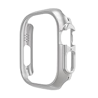 TONECY Schutzhülle für Apple Watch Ultra 49 mm Stoßfänger ohne Displayschutzfolie Hard PC Rahmen für iWatch Series 8 Ultra (Farbe: Silber, Größe: IWatch Ultra 49 mm)