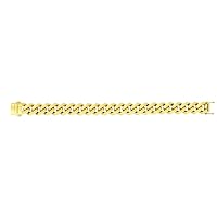 14k Gold 8.5 Inch Yellow Finish 13.5mm Polished Curb Link Bracelet With Box With Both Side Push Clas Jewelry Gifts for Women