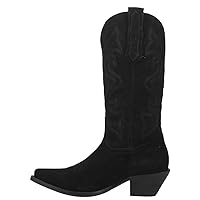 Dingo Womens Out West Embroidered Snip Toe Casual Boots Knee High Mid Heel 2-3