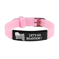 LET'S GO BRANDON Bracelet, Adjusted America Flag Lets Go Brandon Silicone Wristband, Support Brandon Rubber Band for Men Women Kids